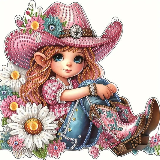 Cowgirl Diamond Jewel Art Hanging Decor, Home & Bedroom Decor COMPLETED image 0