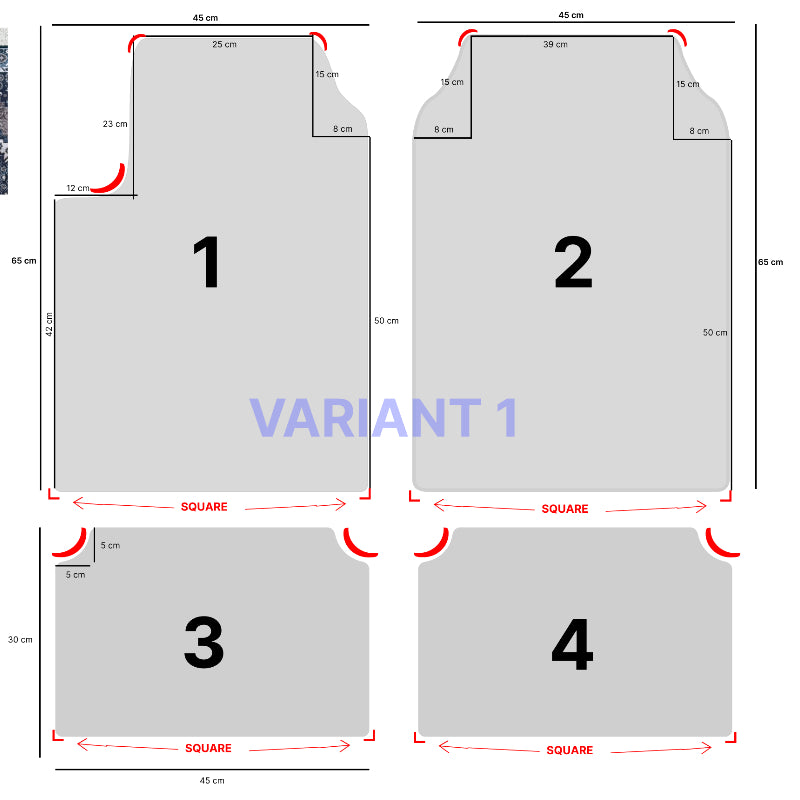 Set of Bohemian Style Floor Mat Universal Size Car Foot Mat American Retro Rugs  image 2