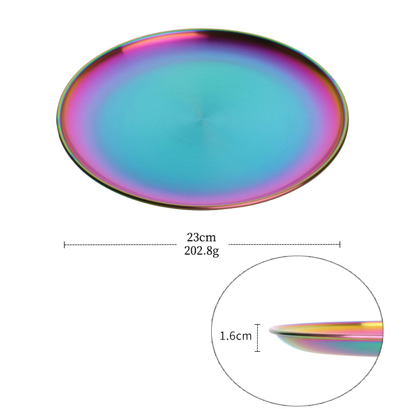 Stainless Steel Dinner Plates European Style Dessert Plate Kitchen Serving Dishe image 12