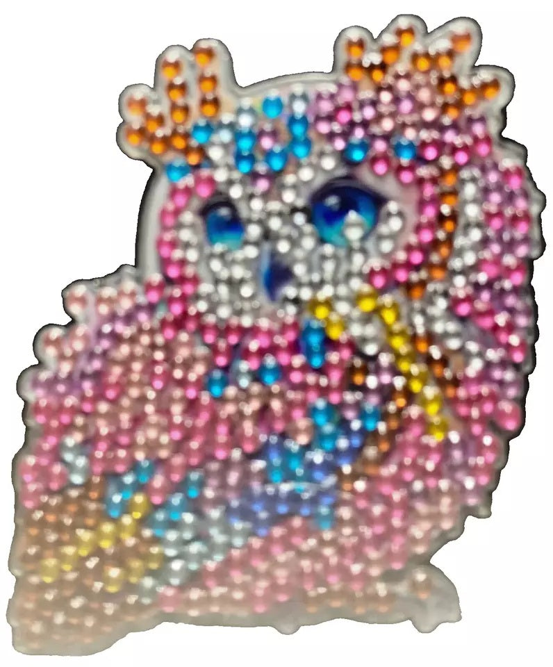 6-Piece Diamond Art Owl Fridge Magnets Diamond jewel Magnet Completed image 8