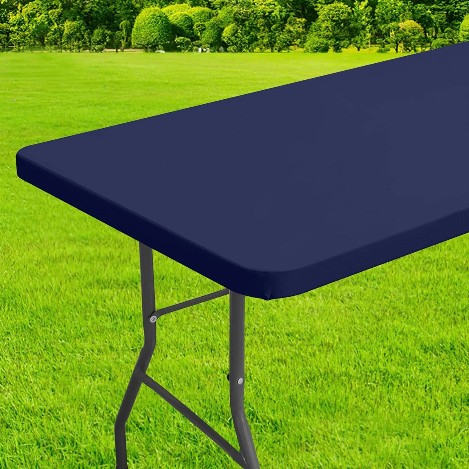 Stretch Tablecloth Cover Washable Polyester Elastic Tablecloth Fits Table Protec image 7