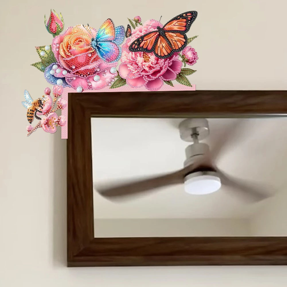 Cute Wooden Butterfly Rose Flower Over The Door Sign Handmade COMPLETED, SEALED image 3