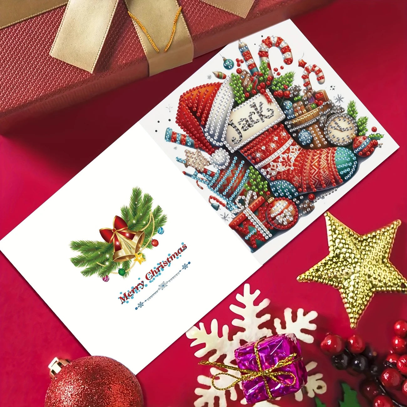 6 Christmas Best Wishes Greeting Cards  Handmade COMPLETE &  SEALED image 4