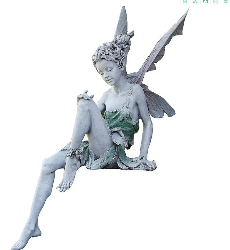 Playing The Flute Fairy Statue Angel Garden Sculpture Decoration Outdoor Garden  image 6
