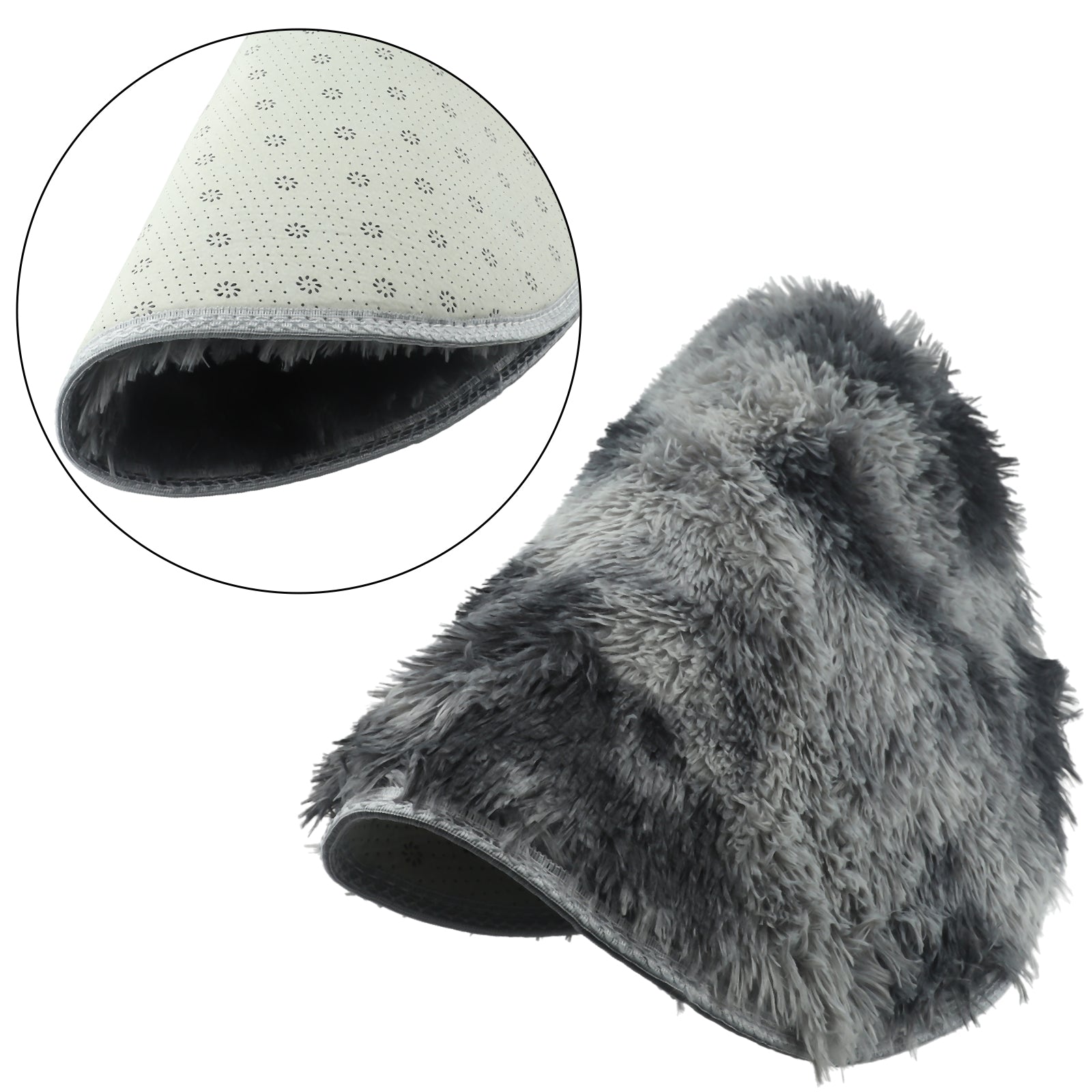 1pc 40cm/60cm Plush Round Rug Mat Fluff Carpet For Living Room Soft Home-Decor B image 1