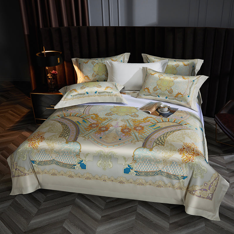 Premium 1000TC Egyptian Cotton Luxury Bedding Set Boho Style Digital Printing Du image 19
