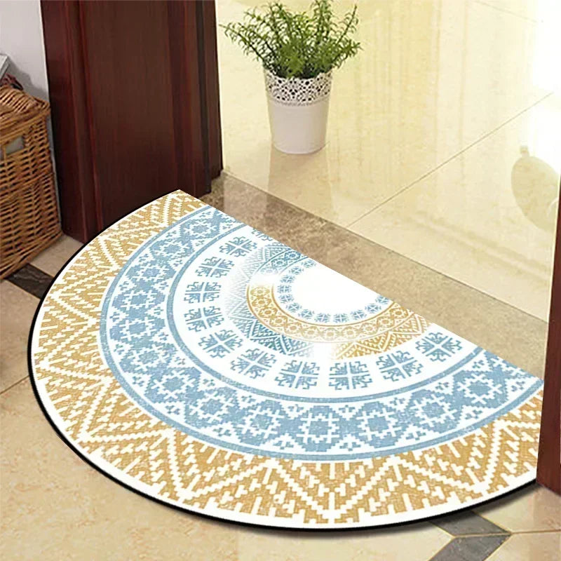 Retro Door Rug Semi-circular Floor Mat European Style Carpet for Living Room Ind image 20