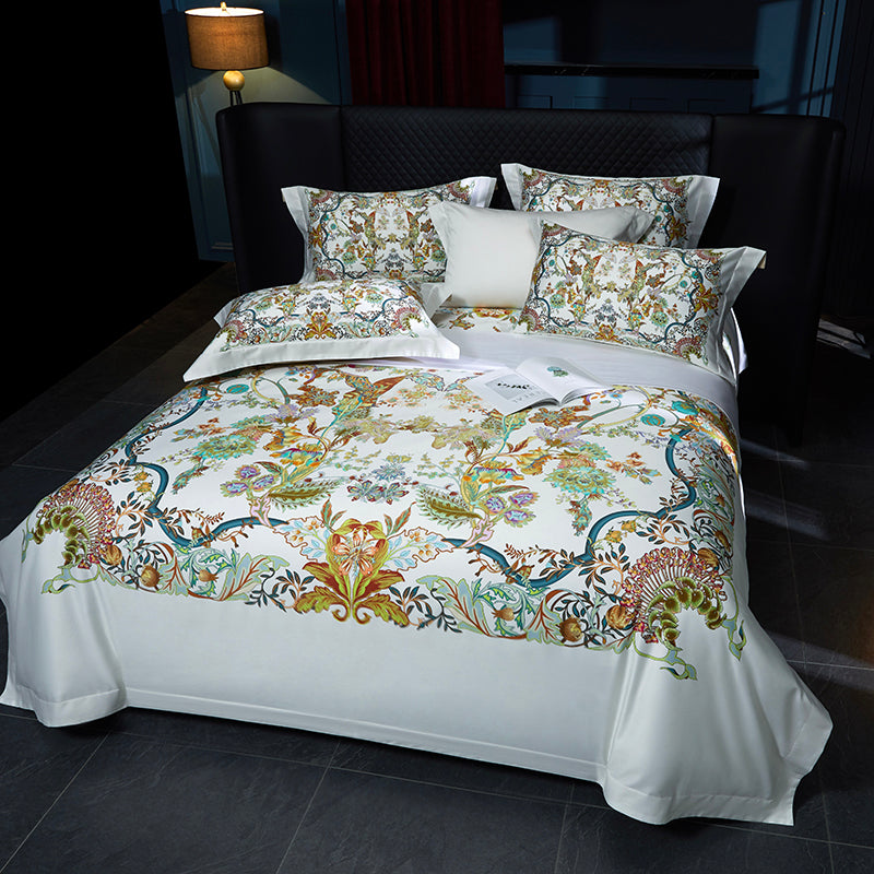 Premium 1000TC Egyptian Cotton Luxury Bedding Set Boho Style Digital Printing Du image 15