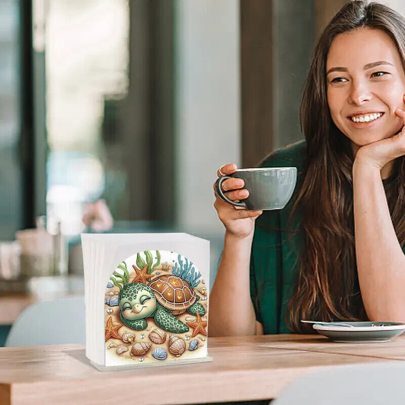 Napkin Holder Baby Tortoise Turtle Tabletop Napkin Dispenser Durable Decor image 2