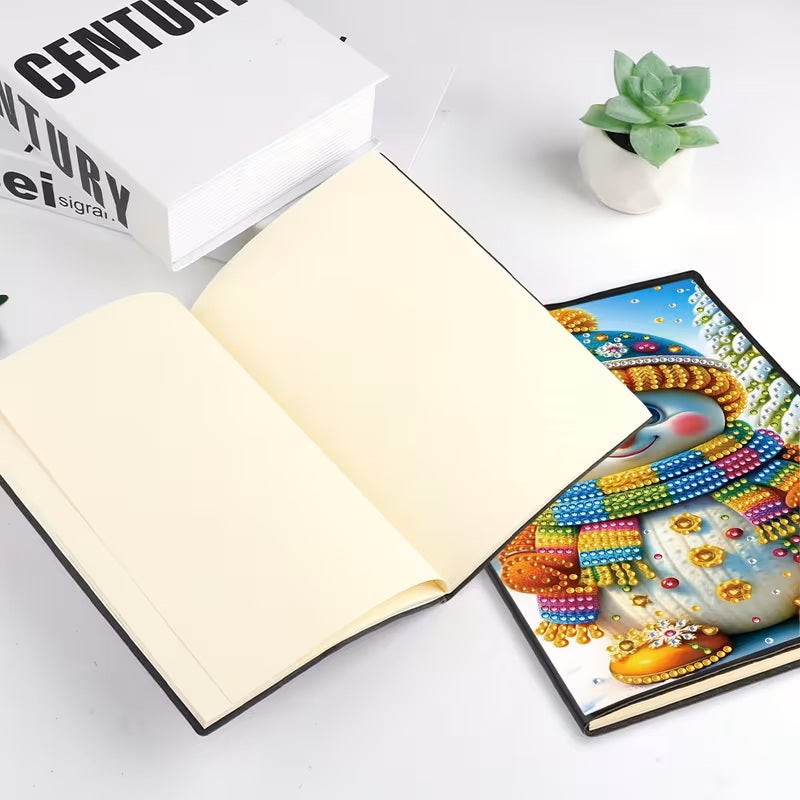 Christmas Snowman Theme Notebook, Journal, Diamond Jewel Art COMPLETED