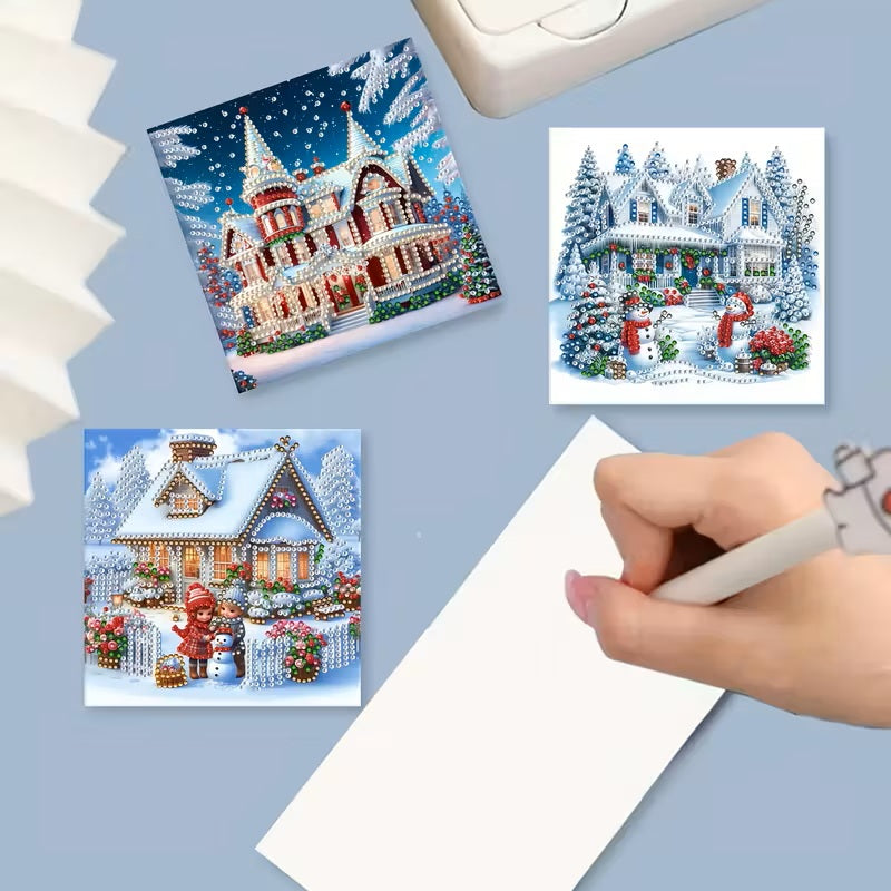 6 Creative Christmas-Themed Greeting Cards Diamond Jewel Art COMPLETED & SEALED