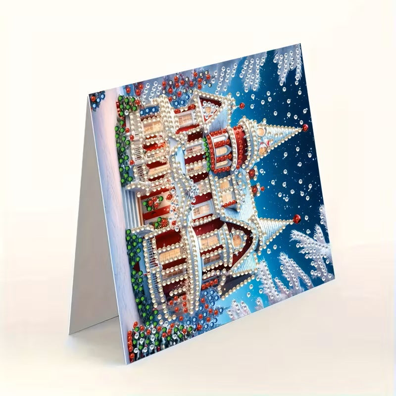 6 Creative Christmas-Themed Greeting Cards Diamond Jewel Art COMPLETED & SEALED