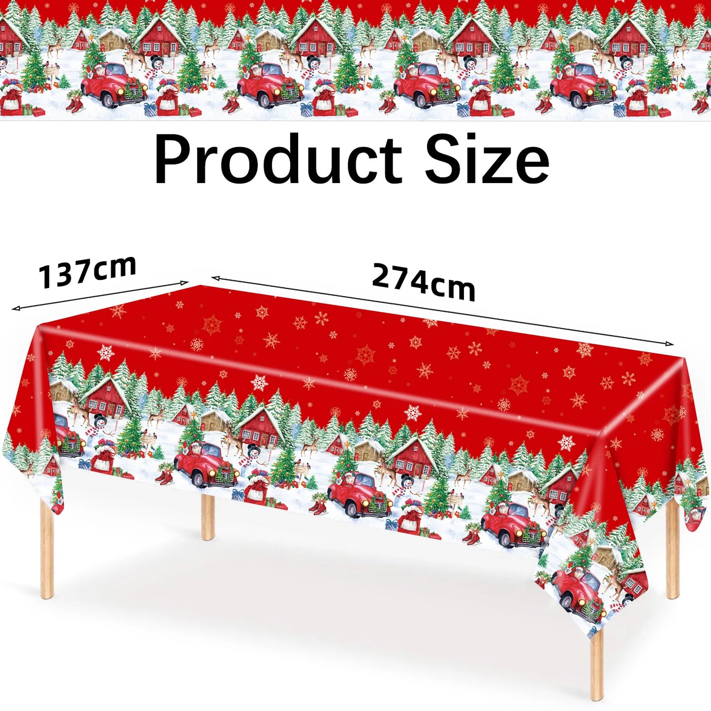 2024 New Merry Christmas Christmas Party Theme Tablecloth Disposable Tablecloth Background Cloth Party Decoration