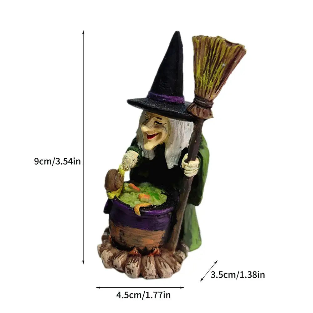 Halloween Horror Witch Figurine Desktop DIY Decoration Ornaments For Party Garden Happy Halloween Holiday Bar Decor