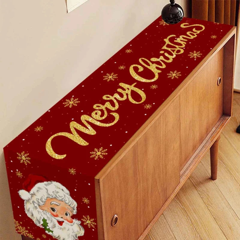 Christmas Table Runner Merry Christmas Decoration for Home Xmas Party Decor 2025 Navidad Notal Noel Ornament Happy New Year 2026
