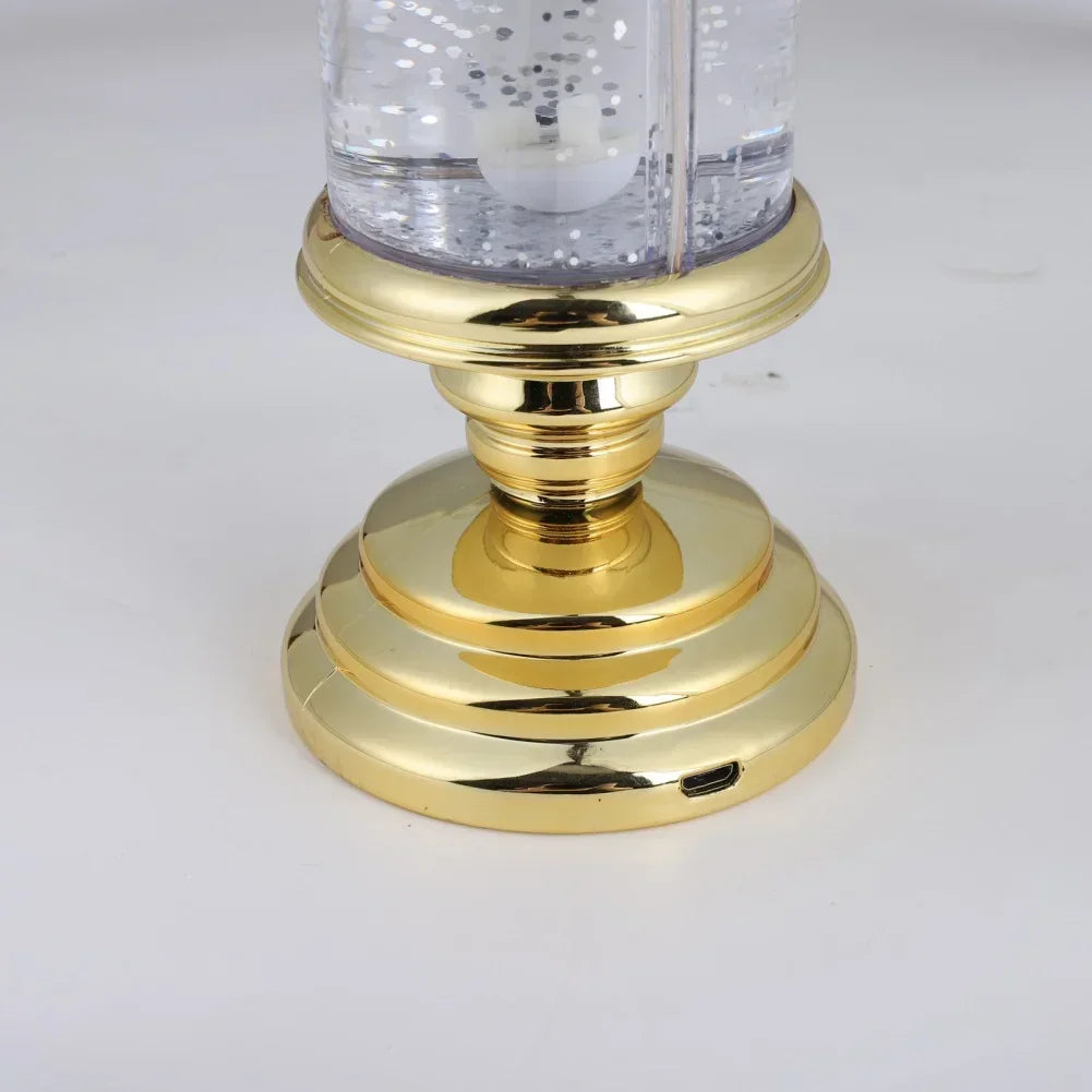 New LED Christmas Candle LED Flameless Candle Light Swirling Glitter Colorful Fantasy Crystal Night Lights Xmas Party Home Decor