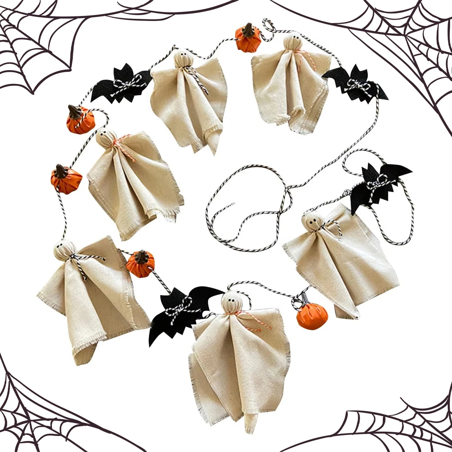 Halloween Ghost Garland Spooky Hanging Decor for Farmhouse Party Halloween Decoration Scary Hanging Ornaments