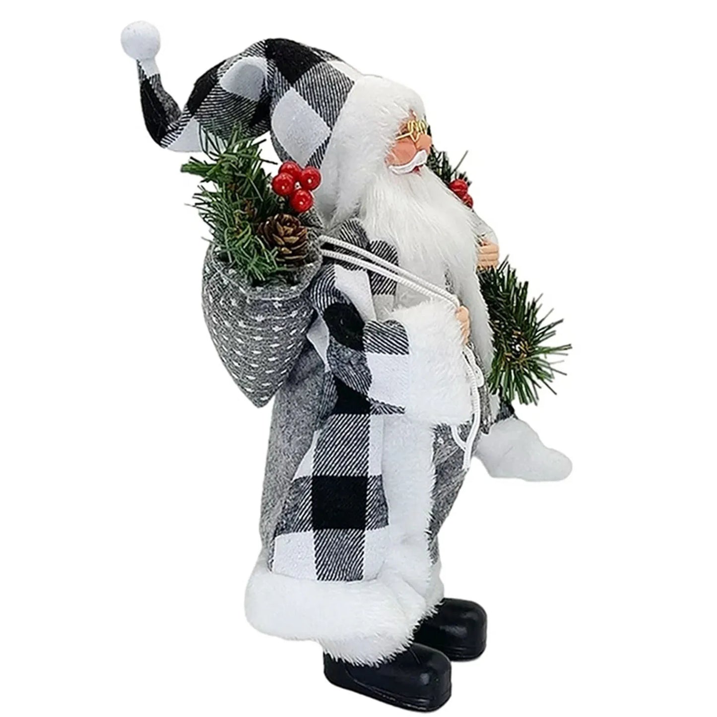 Christmas Sitting Standing Santa Claus Figurines Doll Cute 12inch Xmas Tree Party Ornament Table Office Fireplace Home Decor