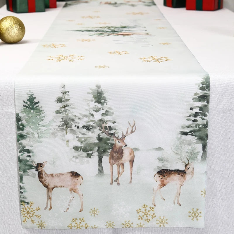 Christmas Table Runner Merry Christmas Decoration for Home Xmas Party Decor 2025 Navidad Notal Noel Ornament Happy New Year 2026