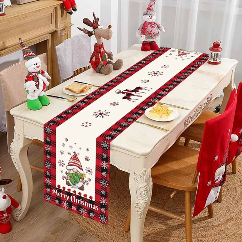 Christmas Table Runner Merry Christmas Decoration for Home Xmas Party Decor 2025 Navidad Notal Noel Ornament Happy New Year 2026