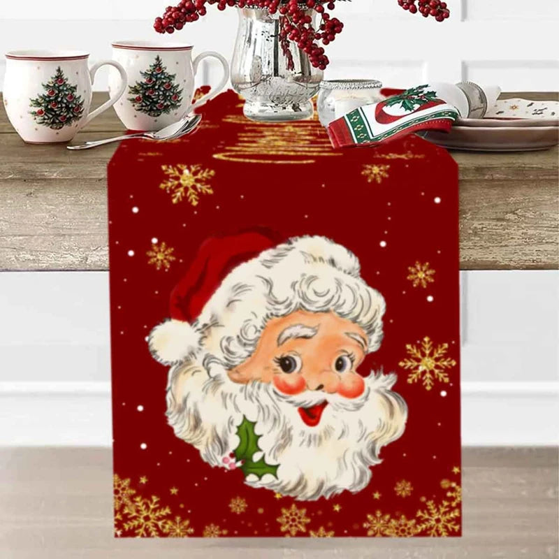 Christmas Table Runner Merry Christmas Decoration for Home Xmas Party Decor 2025 Navidad Notal Noel Ornament Happy New Year 2026