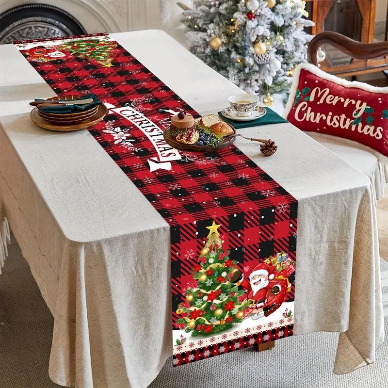 Christmas Table Runner Merry Christmas Decoration for Home Xmas Party Decor 2025 Navidad Notal Noel Ornament Happy New Year 2026