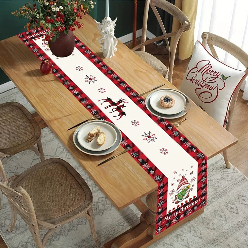 Christmas Table Runner Merry Christmas Decoration for Home Xmas Party Decor 2025 Navidad Notal Noel Ornament Happy New Year 2026