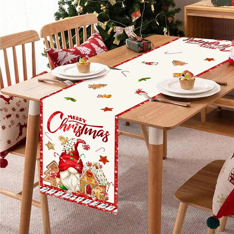 Christmas Table Runner Merry Christmas Decoration for Home Xmas Party Decor 2025 Navidad Notal Noel Ornament Happy New Year 2026