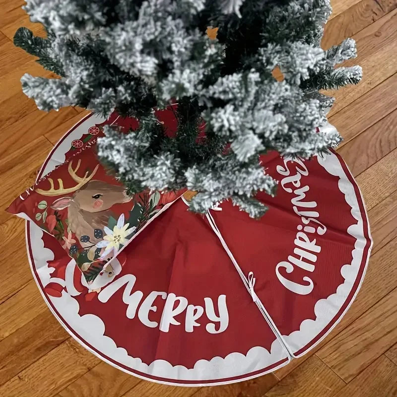 VIKAMA Christmas Tree Skirt, Festive Decoration, Polyester Material, Suitable For Home And Party Use, Christmas Decoration