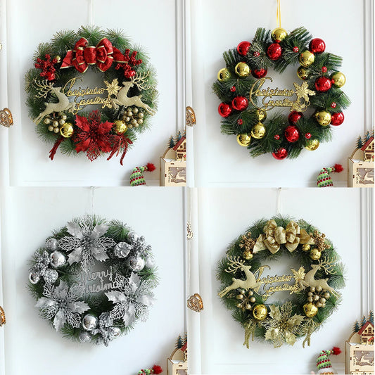 Christmas Wreaths Door Hanging Rattan Venue Layout Christmas Decorations Garland For Home Party Decor 2023 New Year Noel Navidad
