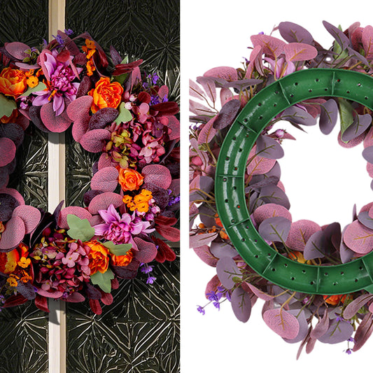 Fall Wreath Vibrant Color Bow-knot Design Thanksgiving Front Door Garland Autumn Decoration Flower Wreath Entryway Decoration