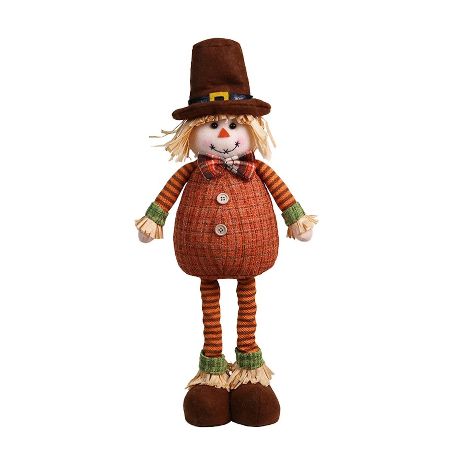 Thanksgiving Scarecrow Stretch Doll Harvest Season Decoration Maple Leaf Sunflower Straw Hat Elderly Doll Home DIY Decor