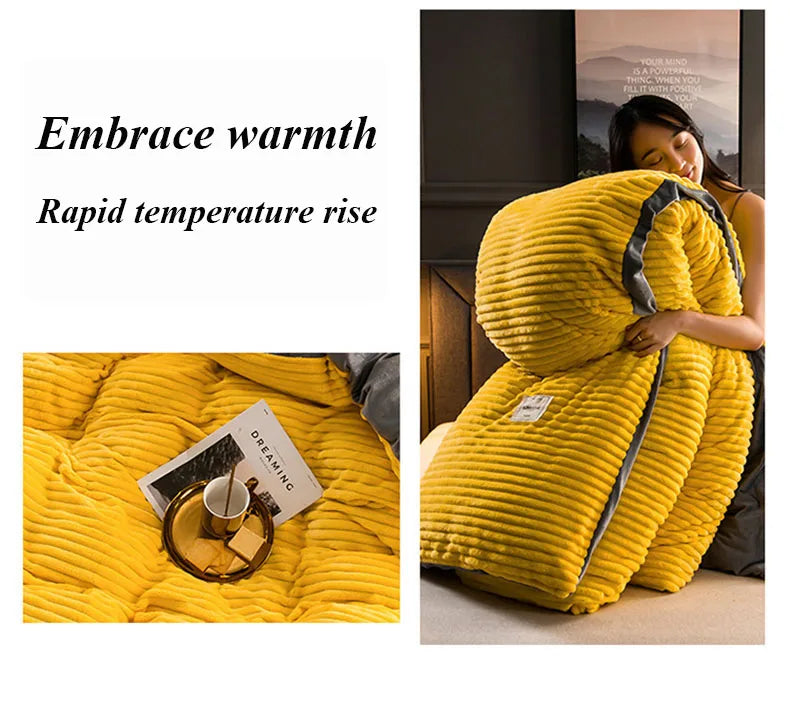 Thick Solid Color Velvet Duvet Cover Winter Warmth Bedding Set Double Quilt Cover Twin Queen King Comforter Cover 220*240