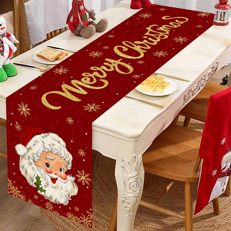 Christmas Table Runner Merry Christmas Decoration for Home Xmas Party Decor 2025 Navidad Notal Noel Ornament Happy New Year 2026
