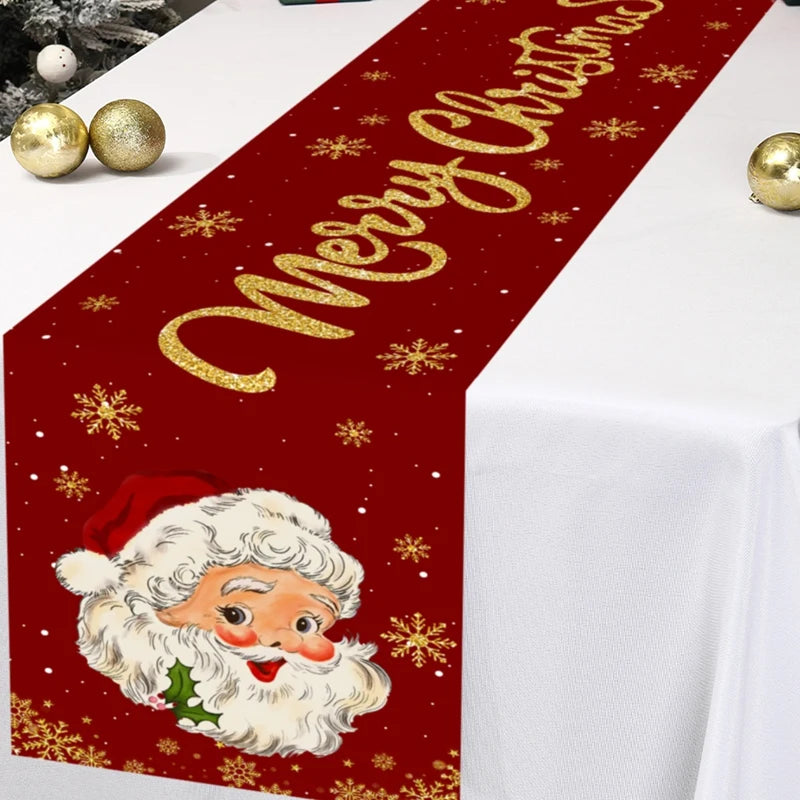 Christmas Table Runner Merry Christmas Decoration for Home Xmas Party Decor 2025 Navidad Notal Noel Ornament Happy New Year 2026