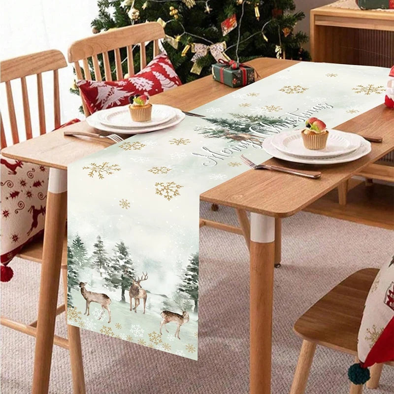 Christmas Table Runner Merry Christmas Decoration for Home Xmas Party Decor 2025 Navidad Notal Noel Ornament Happy New Year 2026