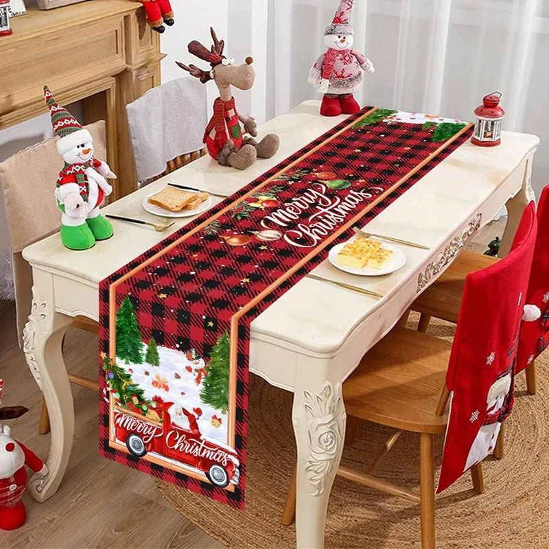 Christmas Table Runner Merry Christmas Decoration for Home Xmas Party Decor 2025 Navidad Notal Noel Ornament Happy New Year 2026