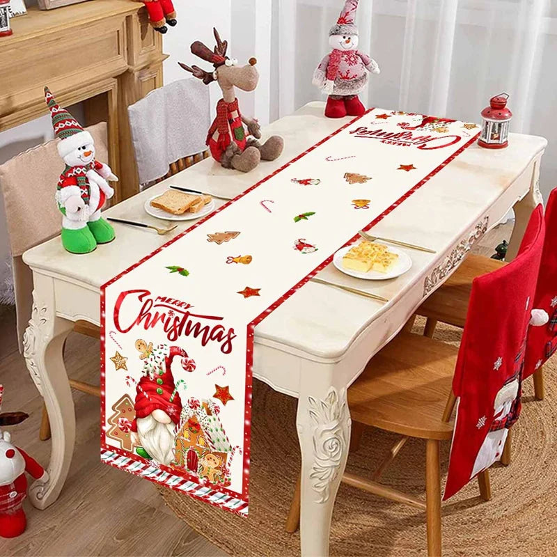 Christmas Table Runner Merry Christmas Decoration for Home Xmas Party Decor 2025 Navidad Notal Noel Ornament Happy New Year 2026