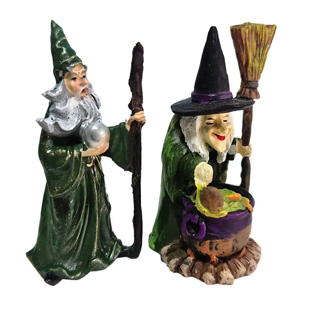 Halloween Horror Witch Figurine Desktop DIY Decoration Ornaments For Party Garden Happy Halloween Holiday Bar Decor