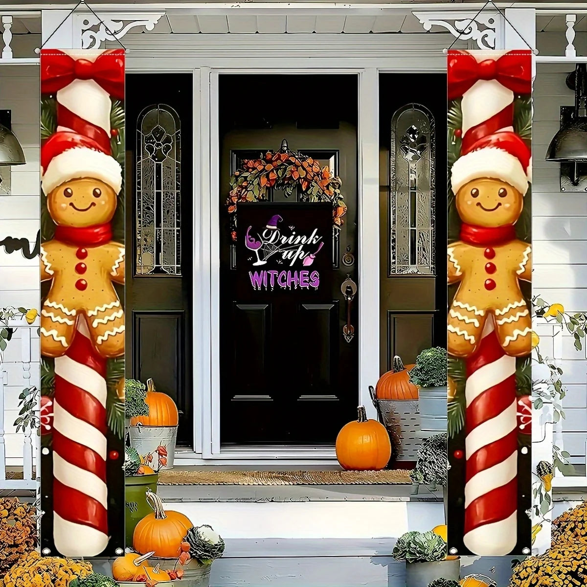 Christmas Hanging Door Banner Merry Christmas Decoration for Home 2025 Xmas Door Decor Navidad Notal Noel Ornament New Year 2026