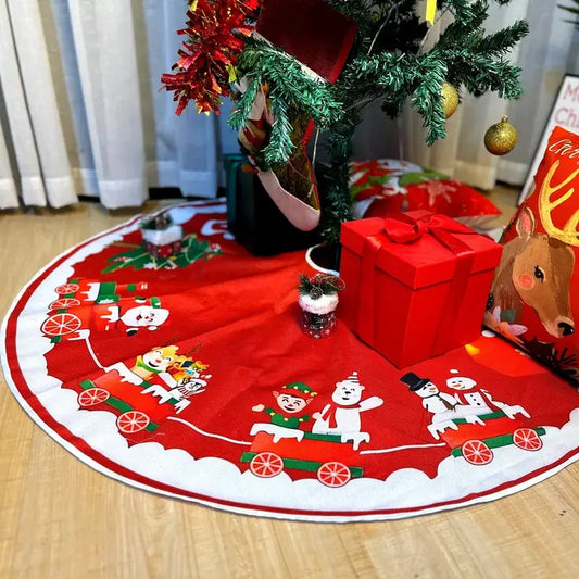 VIKAMA Christmas Tree Skirt, Festive Decoration, Polyester Material, Suitable For Home And Party Use, Christmas Decoration