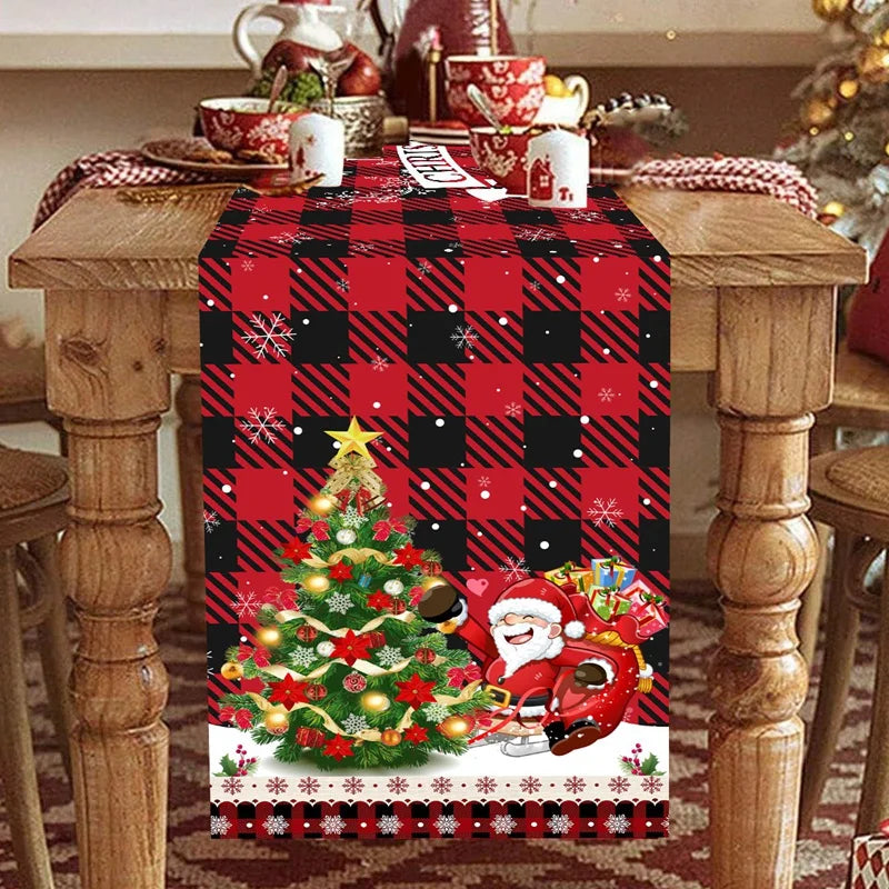 Christmas Table Runner Merry Christmas Decoration for Home Xmas Party Decor 2025 Navidad Notal Noel Ornament Happy New Year 2026