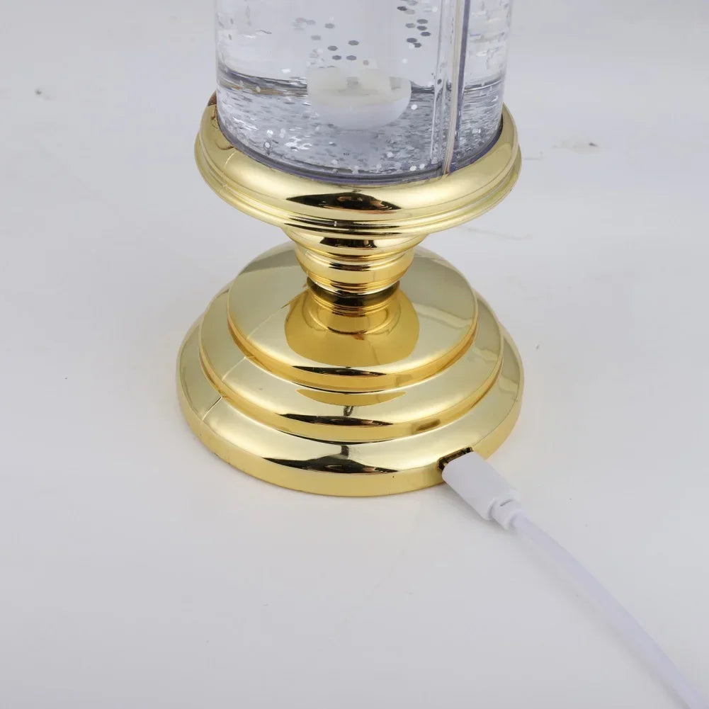 New LED Christmas Candle LED Flameless Candle Light Swirling Glitter Colorful Fantasy Crystal Night Lights Xmas Party Home Decor