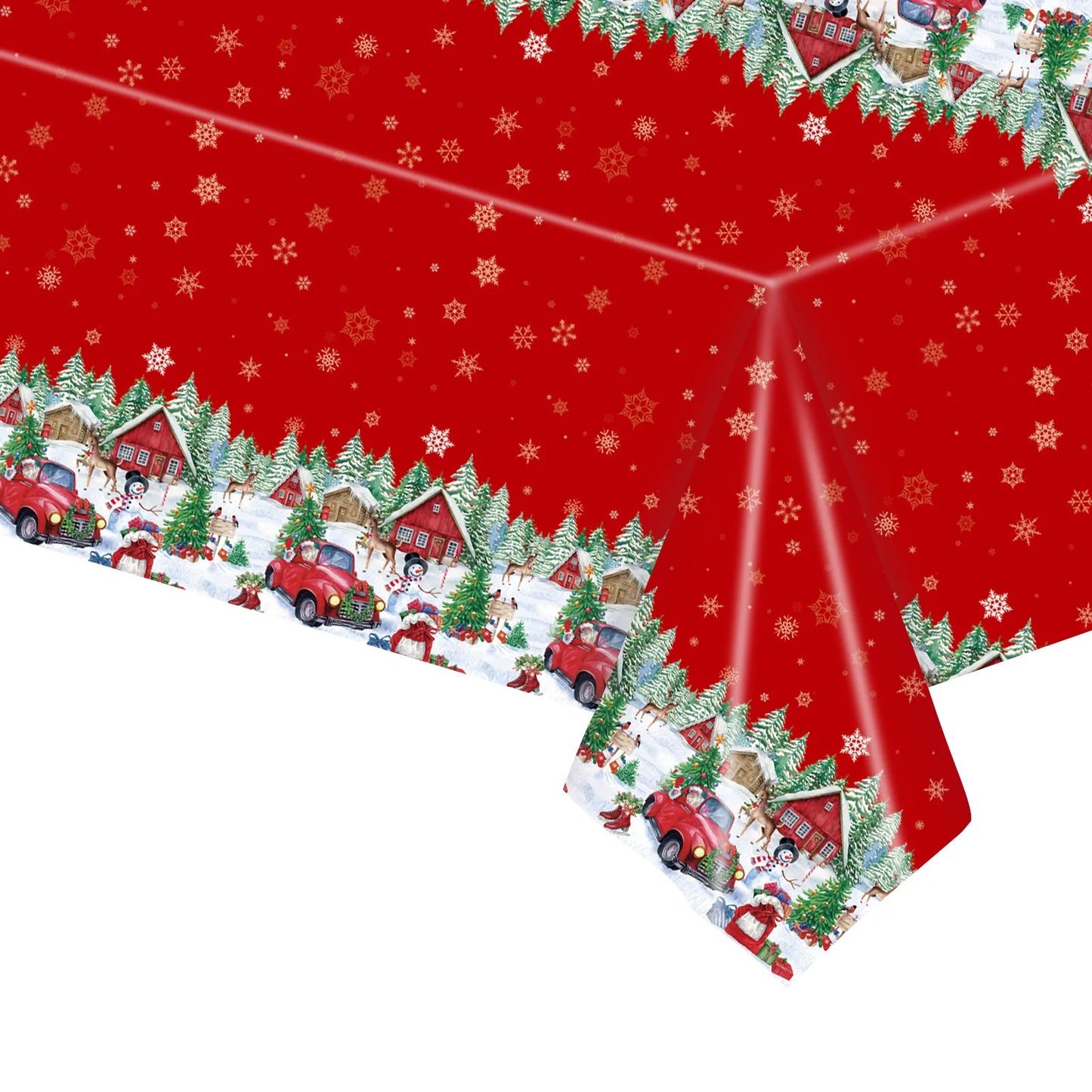 2024 New Merry Christmas Christmas Party Theme Tablecloth Disposable Tablecloth Background Cloth Party Decoration