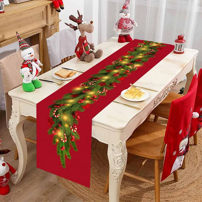 Christmas Table Runner Merry Christmas Decoration for Home Xmas Party Decor 2025 Navidad Notal Noel Ornament Happy New Year 2026