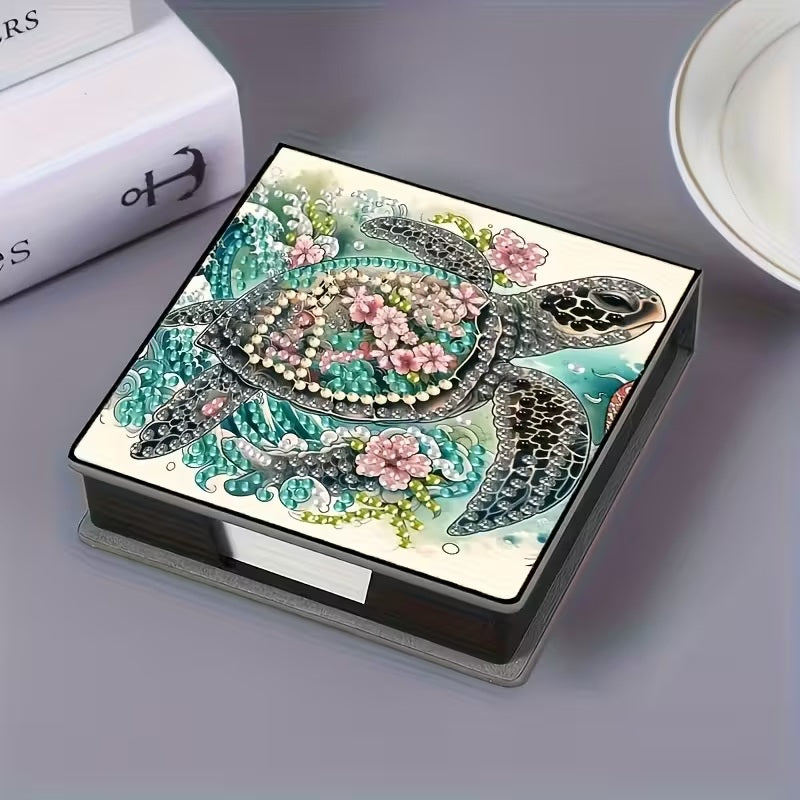 1pc Sea Turtle Design Rhinestone Inlay Note Holder Diamond Jewel Art COMPLETED