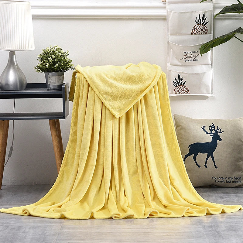 Soft Warm Blankets For Beds Winter Mink Throw Solid Sofa Cover Bedspread Winter Plaid Blankets  Winter Sheet Bedspread
