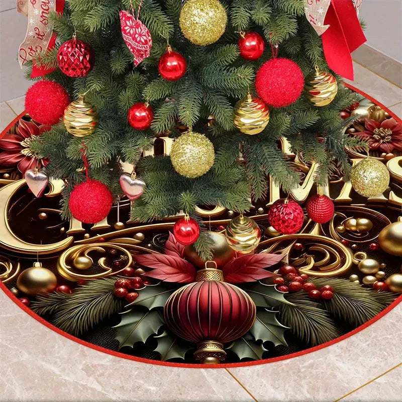 VIKAMA Merry Christmas Tree Skirt, Christmas Tree Mat Decor, Party New Year Christmas Home Scene Decor, Christmas Home Decor