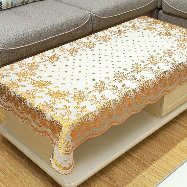 PVC Rectangle Tablecloth Waterproof Oilproof Plastic Table Covers Floral Printed image 3