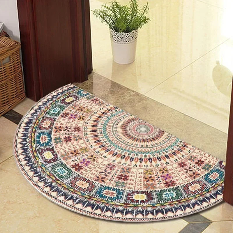 Retro Door Rug Semi-circular Floor Mat European Style Carpet for Living Room Ind image 24